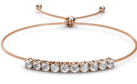 Yolora - Bracelet pour dames avec 10 cristaux Kalpa Camaka - couleur Ros� - plaqué or 18K Ros�