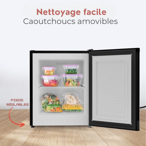 KitchenBrothers Mini congélateur - 33L - Petit congélateur - Autonome - Compact - Noir