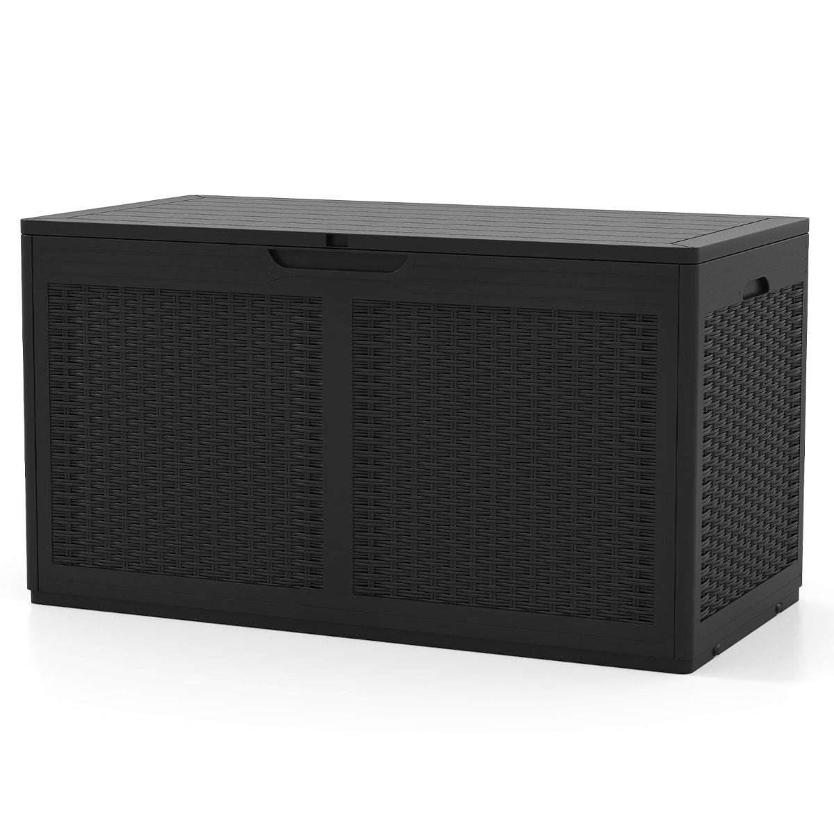 Coast Coffre de jardin à roulettes - coffre de rangement étanche - banc - noir - 380 litres