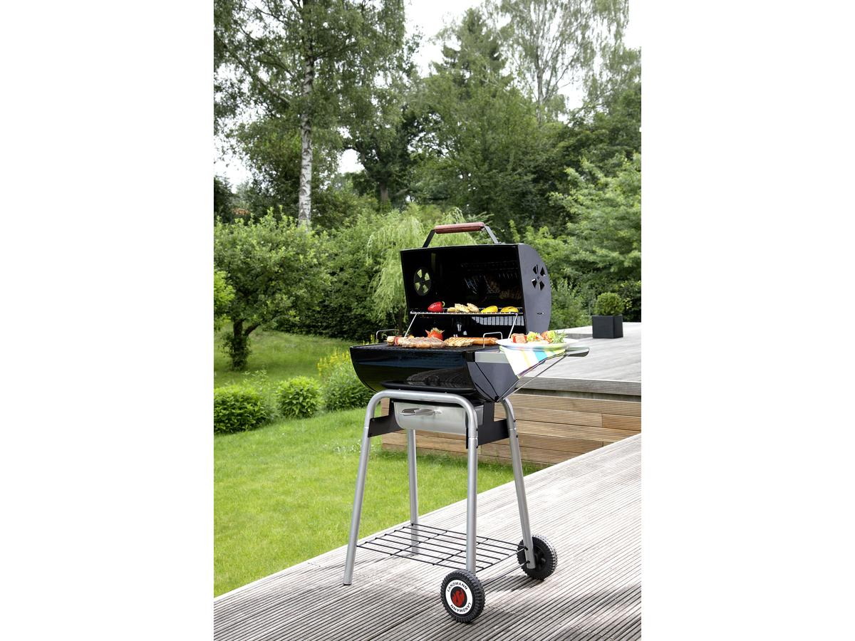 Barbecue au charbon de bois Landmann Black Taurus 440 - Conception robuste - Grande surface de cuisson