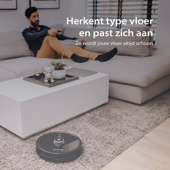 Blaupunkt Bluebot XTREME - Robot aspirateur avec fonction balayage - 3000Pa de puissance d'aspiration - Navigation laser - App et commande vocale