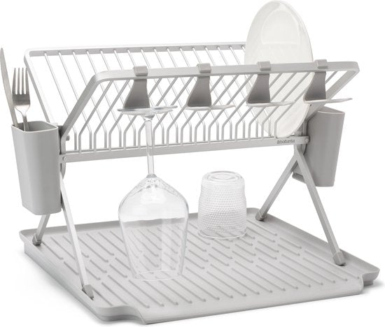 Brabantia SinkSide Egouttoir - Pliable - avec porte-couverts - Gris moyen
