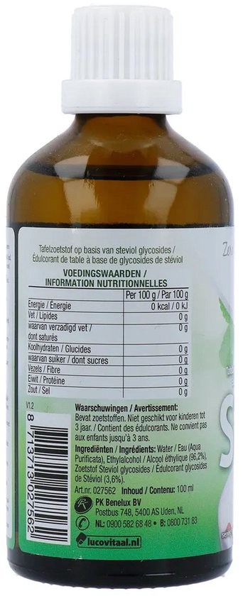 Lucovitaal Stevia liquide - 100 ml - Compléments alimentaires
