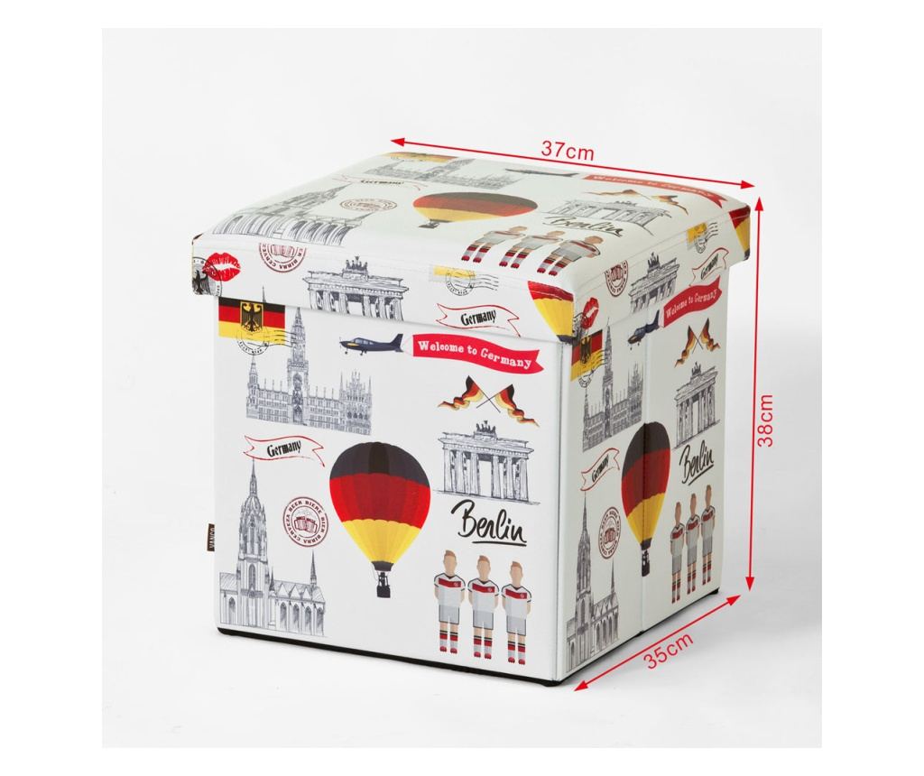Pouf de rangement SoBuy blanc pour jardin et terrasse - 37 x 35 x 38 cm
