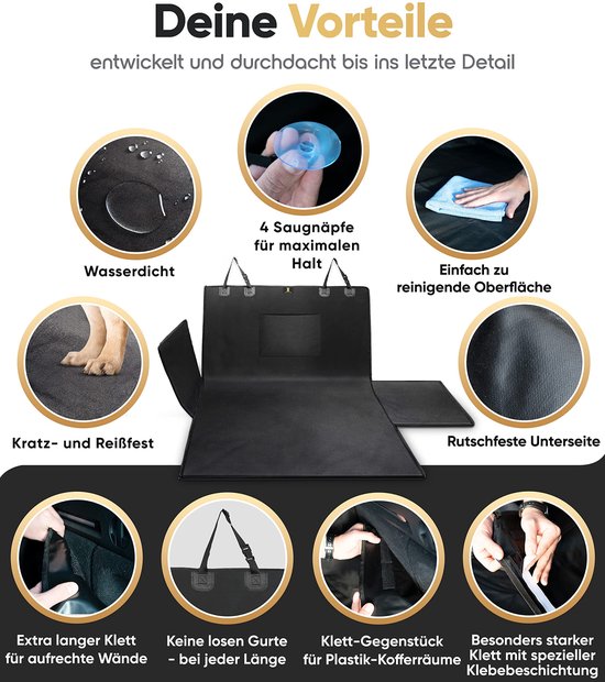 Heroism Protection de coffre pour chien avec protection latérale et pare-chocs - couverture universelle de coffre de voiture pour chien imperméable et résistante aux rayures - couverture de coffre pour chien