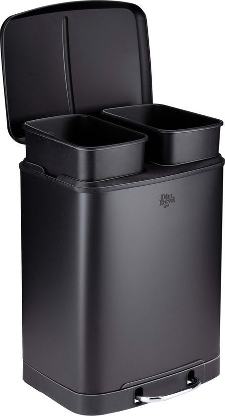 Dirt Devil Pedal bin - Séparateur de déchets - 2x 12L - Noir