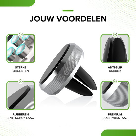 Support de téléphone iSetchi, Voiture, Magnétique, Gris/Noir