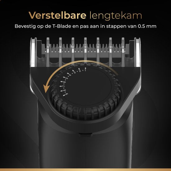 Wellshave 6 in 1 Beard trimmer Supreme - Tondeuse pour la barbe et le corps - Tondeuse pour le nez - Tondeuse pour le corps - IPX7 Waterproof - 6 accessoires inclus