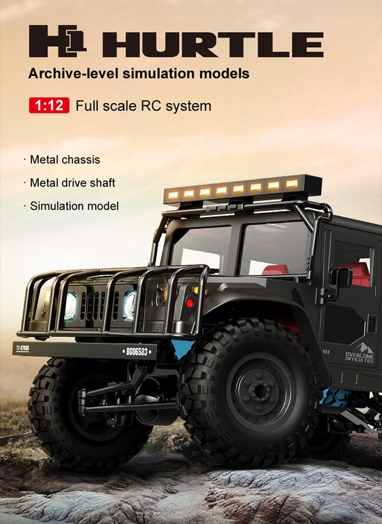 Fuegobird RC Car - Véhicule RC 1：12 - Véhicule tout-terrain à grande vitesse 2.4G à quatre roues motrices