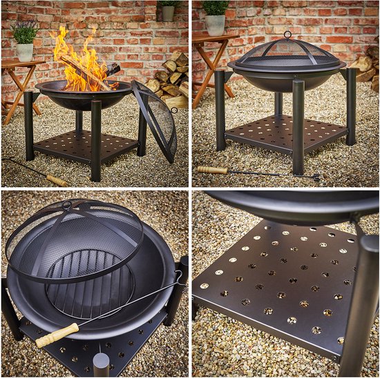 Gardebruk Firebowl - Ø55cm Stake Spark Grid Lid - Black
