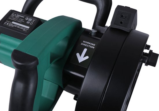 VONROC Tronçonneuse murale avec laser - 1700W - 150mm - 6 disques diamantés, adaptateur pour aspirateur et sac de rangement inclus