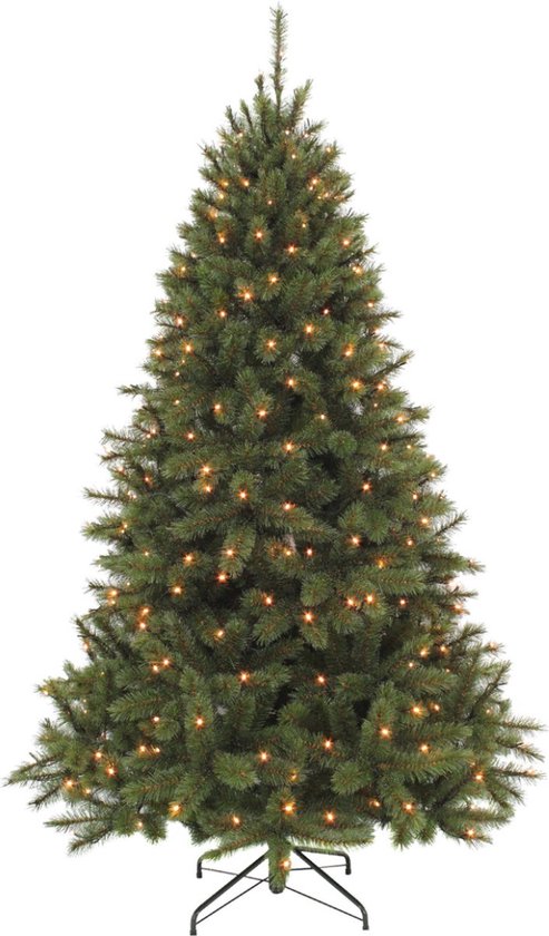 Sapin de Noël artificiel Triumph Tree Bristlecone - Sapin de Noël avec éclairage et 240 LED - Sapin artificiel à structure articulée - H 215 x Ø 127 cm - Vert foncé - Pour l'intérieur