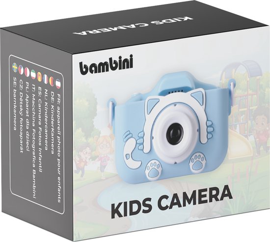 Bambini Kids' Camera - Appareil photo numérique pour enfants - Appareil photo numérique - Appareil photo pour enfants - 1080P HD - Bleu