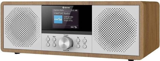 Denver Internet radio - Radio DAB - Radio FM - Lecteur CD - Bluetooth - 200W - AUX/USB - MIR270 - Bois