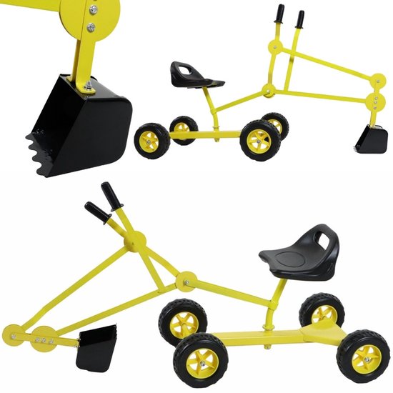AXI Dean, pelleteuse à roulettes pour bac à sable, jaune/noir - Siège pivotant à 360°