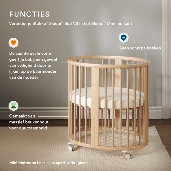 Kit de réduction de taille Stokke Sleepi V3, Natural - Transformez le lit Sleepi V3 en Sleepi Mini