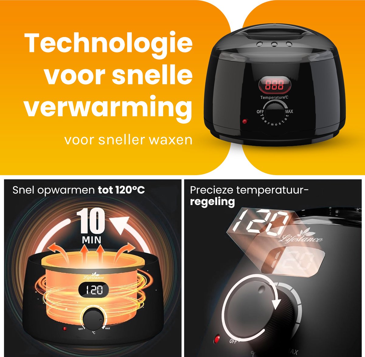 Appareil à cire Bolusso - Set d'épilation - NOUVEAU modèle - 5 sortes de haricots 500 grammes - 50 bâtonnets de cire - Afterwax gratuit - Chauffe-cire - Appareil d'épilation - Chauffe haricots de cire - Set d'épilation - Set de cire