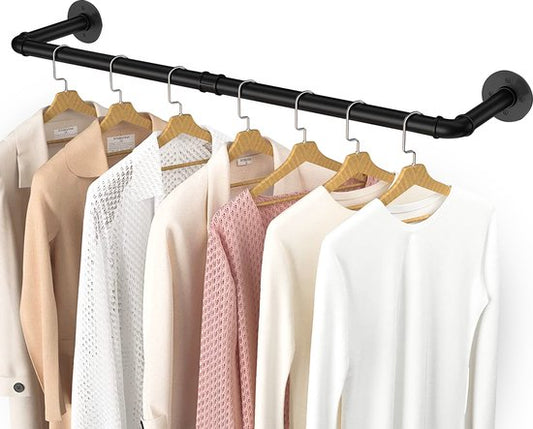Vonia Clothes Rack - Porte-vêtements - Tringle à vêtements murale - 91,5 cm x 25,5 cm - Noir