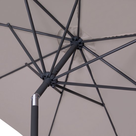 VONROC Premium Parasol à manche Recanati Ø300cm - Housse de protection incluse - Parasol rond - Inclinable - Toile résistante aux UV - Beige