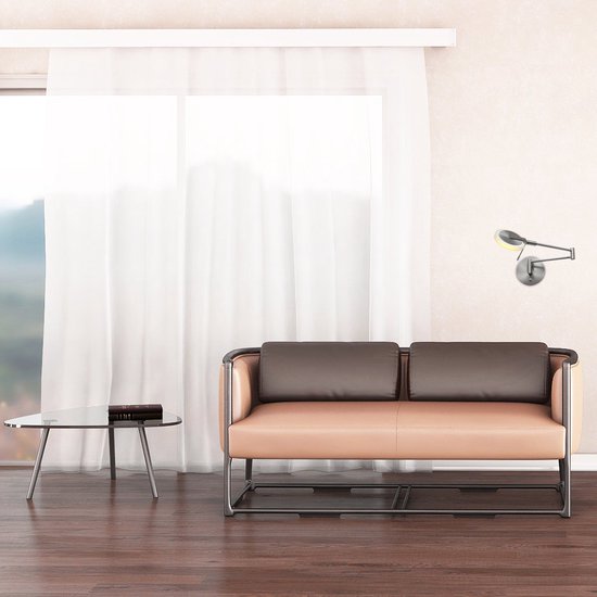Steinhauer Turound LED - Applique murale moderne - Acier - H : 17 cm - Ø : 14 cm - Universelle - Pour l'intérieur - Métal - Appliques murales - Chambre à coucher - Salon