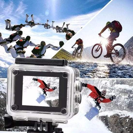 Denver Action Camera Full HD - 12MP - Photo & Video - WiFi - App - 30M Waterproof - Accessoires inclus - ACW5054