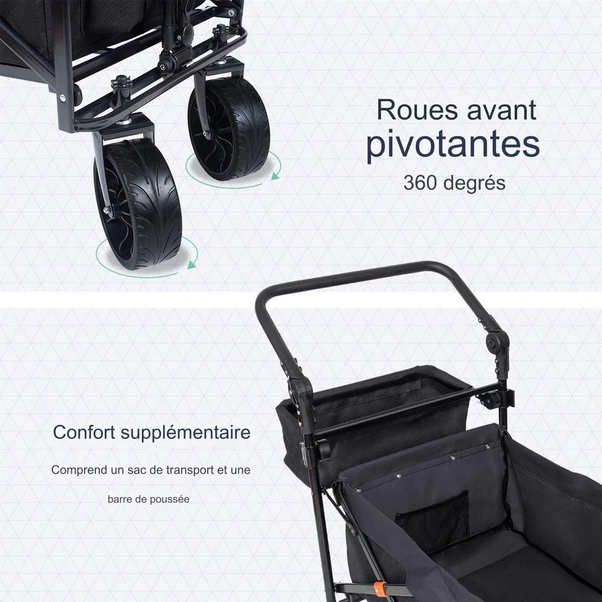 Chariot Pliable LifeGoods - 120x80cm - Noir