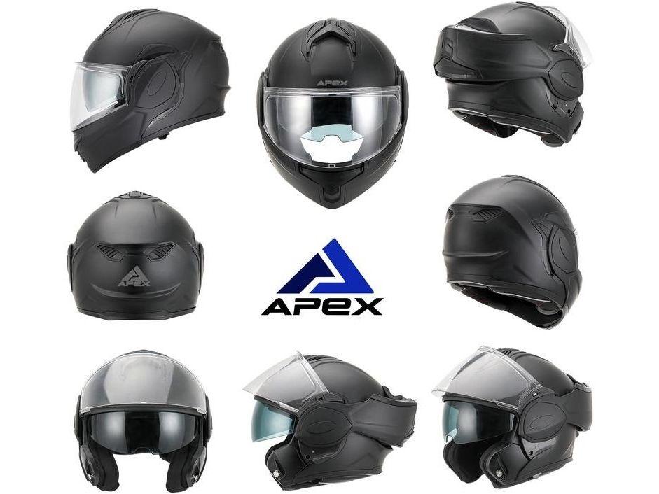 Casque de moto modulable Apex MI200 - Pinlock inclus - taille XL - Blanc perle