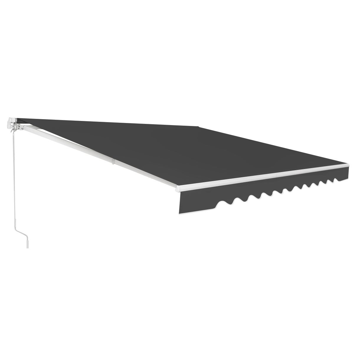 Coast 4 x 2,5 m Store de terrasse extensible Store gris avec manivelle et armature en aluminium