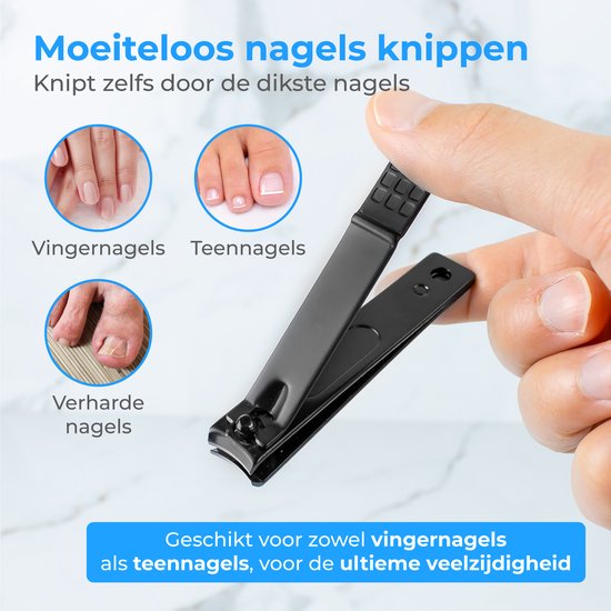 Nuvance - Coupe-ongles - 4 en 1 - Set de coupe-ongles avec lime à ongles - Coupe-ongles - Coupe-ongles de pied - Pour ongles dégarnis