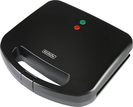 Appareil à sandwichs Bourgini XXL Noir - 800 W - Appareil à croque-monsieur - Gril de table