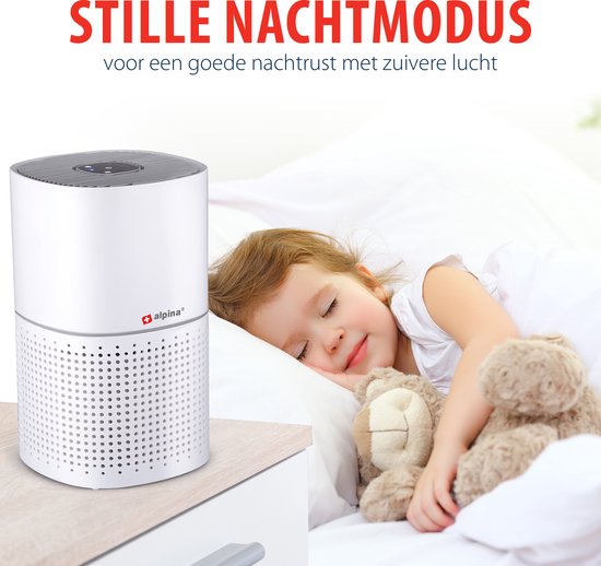 alpina Air Purifier with Ioniser - Purificateur d'air avec HEPA H11 - CADR : 240 m³/h - Pièces jusqu'à 28 m².