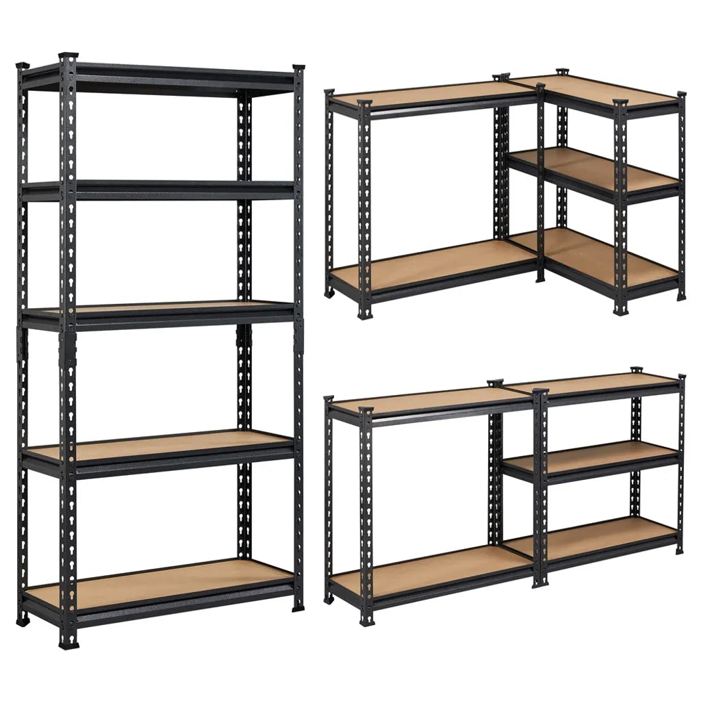 Yaheetech : rayonnage métallique pour charges lourdes, 153 x 75 x 30 cm, noir