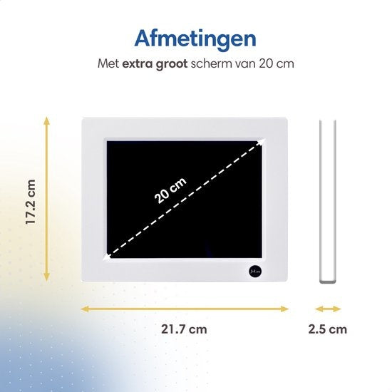 SafeLife Dementia Clock XL - Horloge calendrier numérique avec date et jour - Réveil médical, fonction alarme et fonction cadre photo - Horloge Alzheimer / Horloge Seniors
