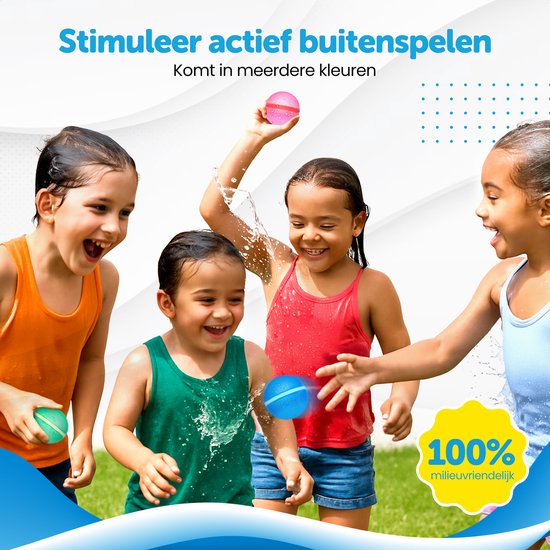TTD® Ballons d'eau réutilisables à fermeture automatique - 6 pièces - 16 aimants - Silicone souple - Respectueux de l'environnement - Pour enfants et adultes