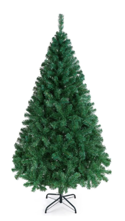 Sapin de Noël artificiel Yaheetech - Vert - 110 x 183 cm - Pied métallique pliable