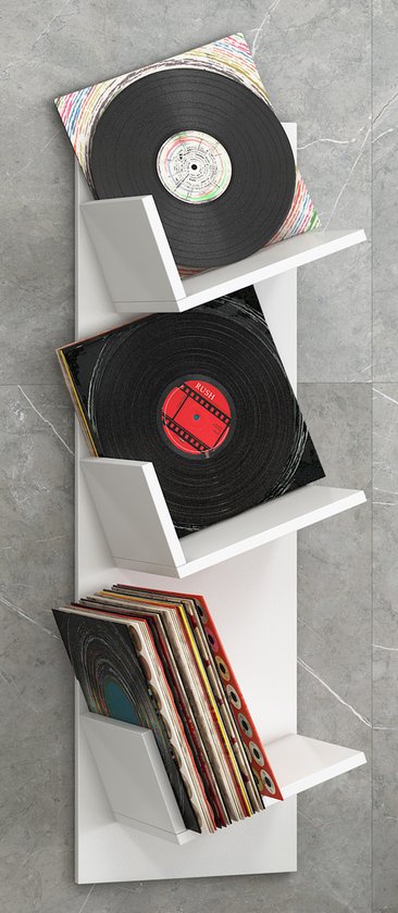 Étagère murale design pour vinyles LP « Sulda », blanche