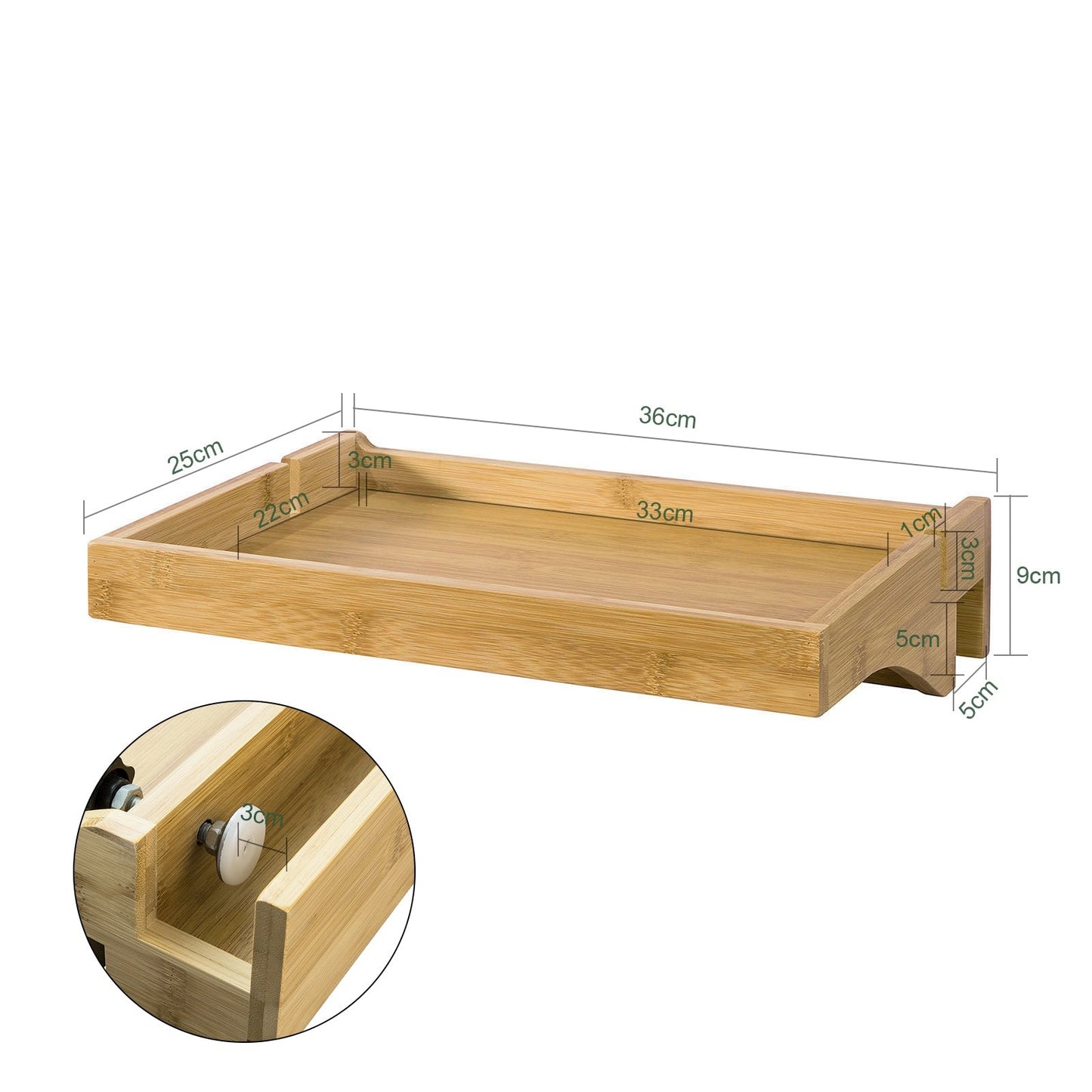 Table de chevet pliable - SoBuy -  Table de nuit - Max 2,5 kg - 36 x 25 x 9 cm - Bois