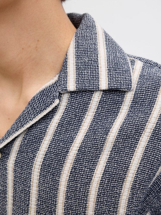 Jack & Jones - Chemises pour homme - Chemise Coba Stripe Resort - Bleu - Taille M