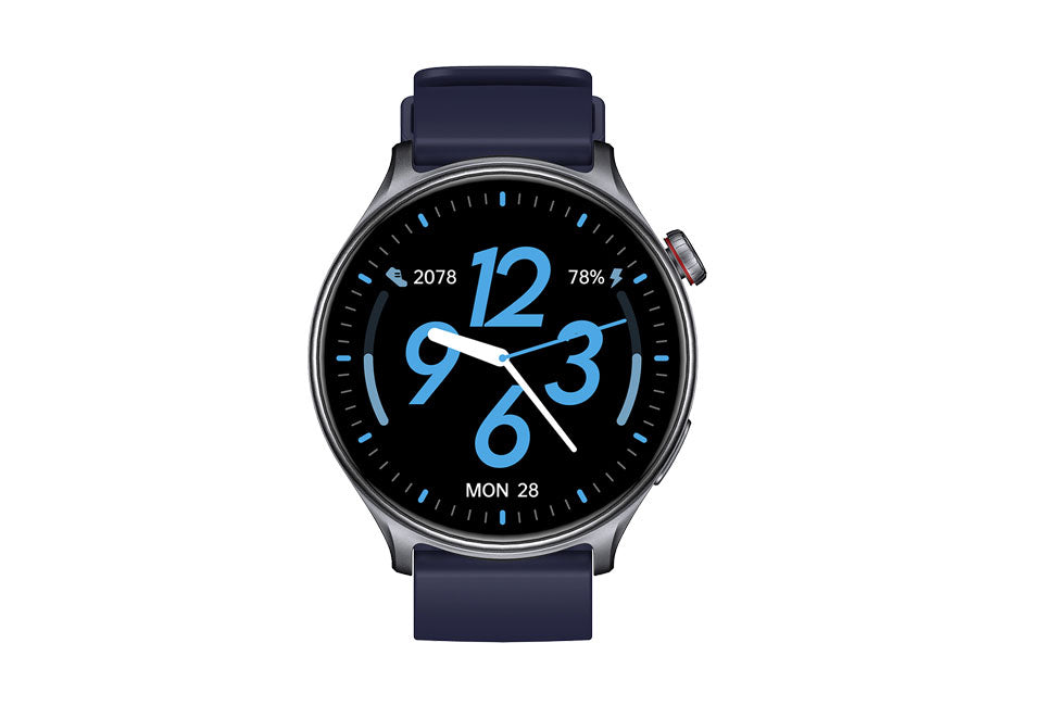 Vlectro Smartwatch R01.0 Montre intelligente Bluetooth ronde - 1.46 pouces - HD - Bleu