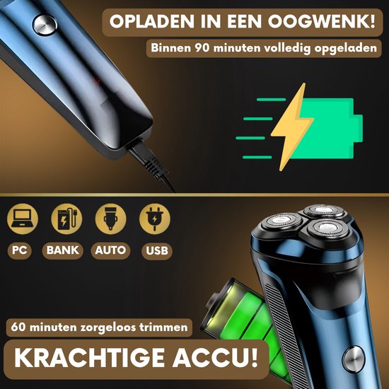 Rasoir 2-en-1 pour homme avec tondeuse S222 - Sansbeauté® - Wet & Dry - Tondeuse de précision - Électrique - Rasoir électrique - Étanche