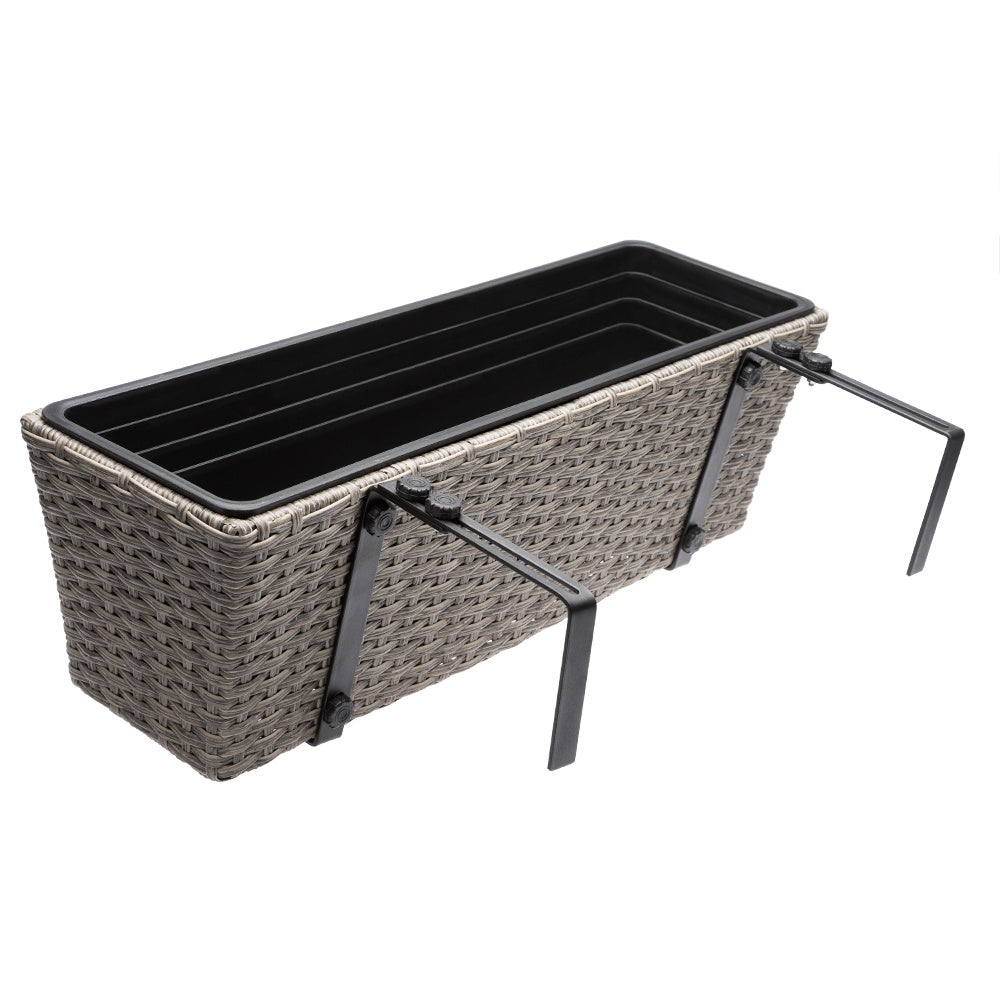 Casaria Boîte à fleurs en polyrotin - 2 pièces, supports de suspension inclus - Beige