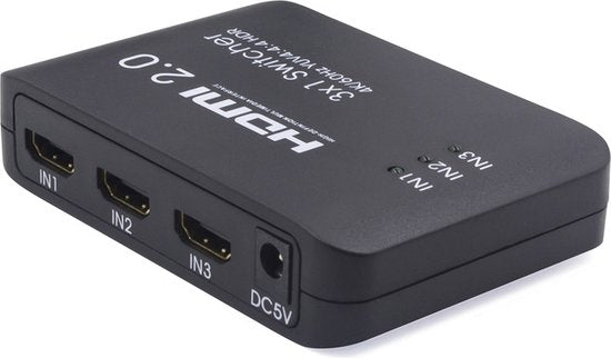 Techvavo® Commutateur HDMI - 3 entrées 1 sortie - Supporte 4K@60Hz 3D HD 1080p - Avec télécommande