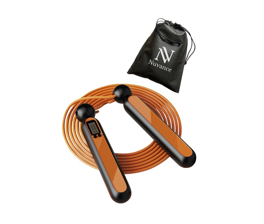 Nuvance - Corde à sauter sportive professionnelle avec compteur numérique - pour adultes et enfants - réglable - Corde à sauter - Speedrope