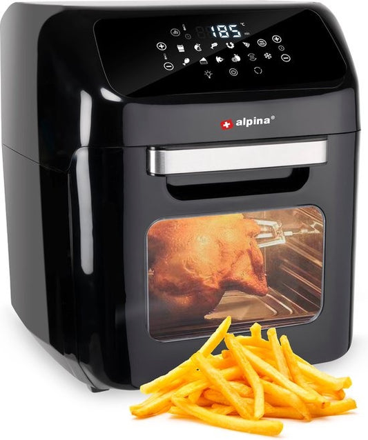 alpina Airfryer Oven 12L - Friteuse à air chaud 1800W - Four à air chaud avec fonction Bake et Grill
