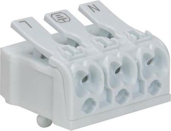 Borne sans vis - Generic - 3P/20A, 0.5-2.5 Mm², (5 pcs.) - blanc