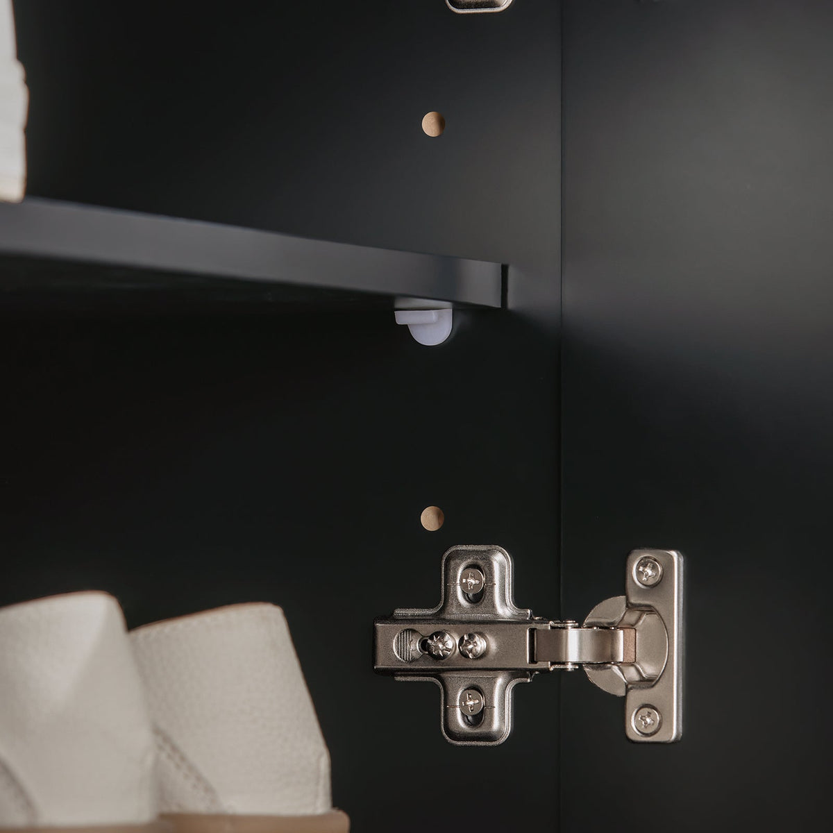 SoBuy FSR117-SCH Banc à chaussures - Banc de rangement noir avec 2 portes
