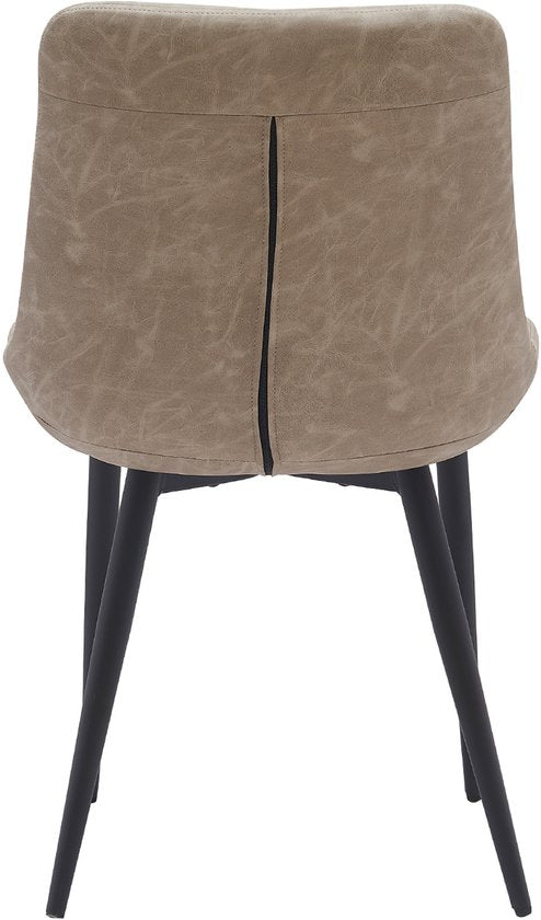 Chaise de salle à manger VVD - beige - noir - châssis en métal - industriel - set of 2