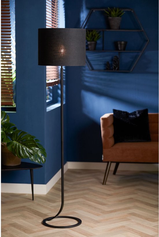 Light & Living Abat-jour cylindrique Livigno - Noir - Ø 40 x 30 cm - Moderne