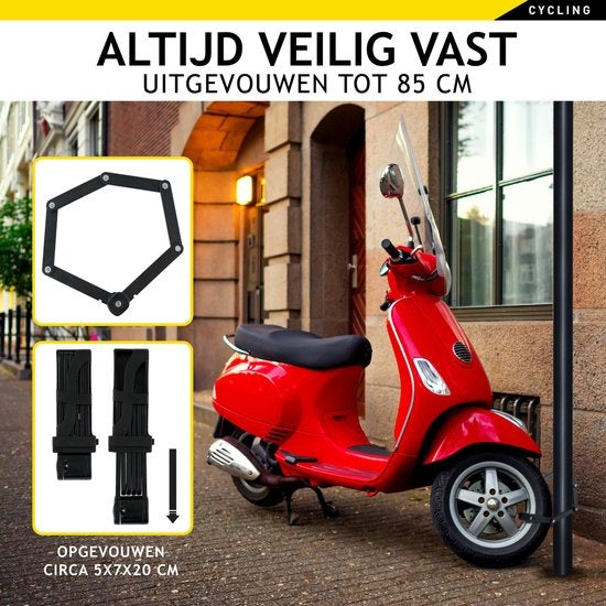 DUNLOP Cadenas pour vélo - Cadenas pour scooter - Cadenas pliable - Cadenas avec 3 clés
