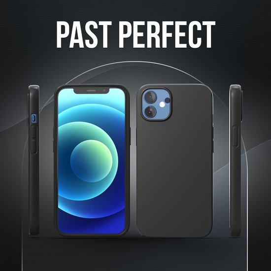 Coque de téléphone noire - Compatible avec l'iPhone 12 - Coque et protection d'écran - Verre de protection
